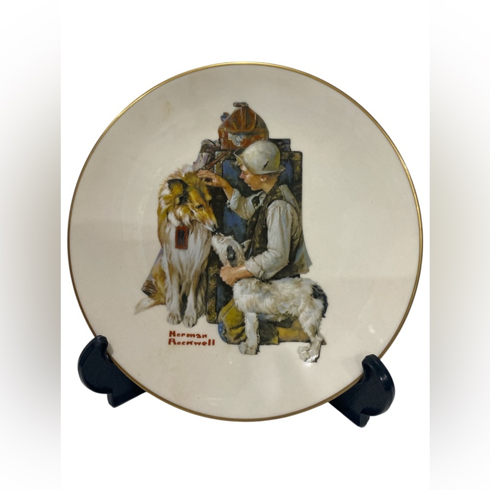 Norman Rockwell Saturday Evening Post Classics Making Friends Dogs Plate 1981